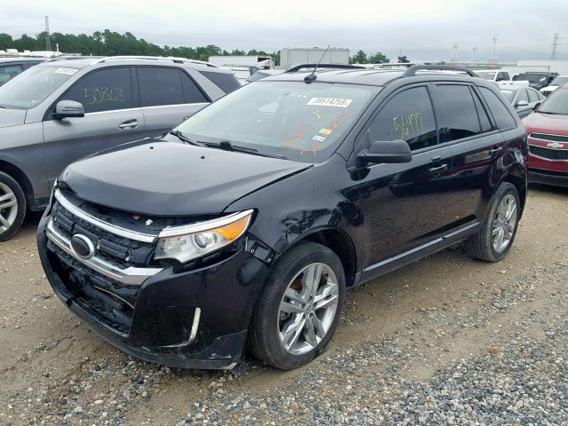 2FMDK3JC2DBB70012 - 2013 FORD EDGE SEL BLACK photo 2