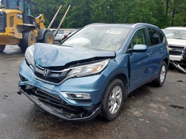 5J6RM4H71FL087901 - 2015 HONDA CR-V EXL BLUE photo 2