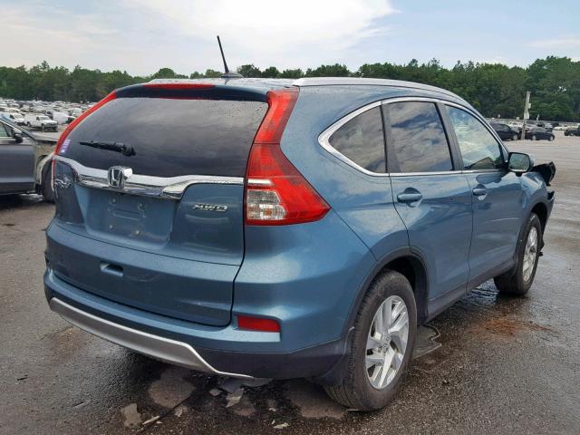 5J6RM4H71FL087901 - 2015 HONDA CR-V EXL BLUE photo 4