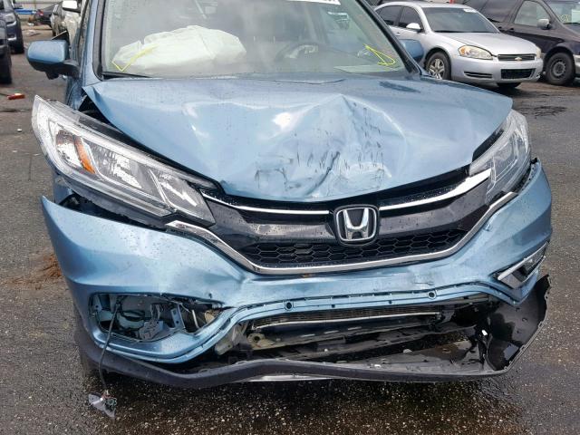 5J6RM4H71FL087901 - 2015 HONDA CR-V EXL BLUE photo 9