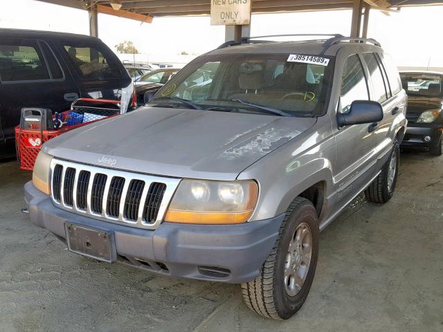 1J4GW48N61C703956 - 2001 JEEP GRAND CHER GRAY photo 2