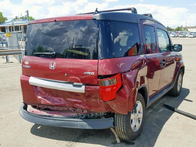 5J6YH2H77BL006933 - 2011 HONDA ELEMENT EX MAROON photo 4