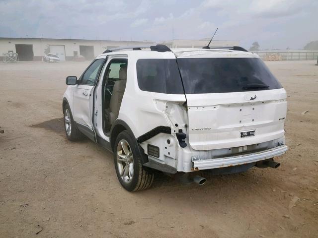 1FMHK7F81BGA57218 - 2011 FORD EXPLORER L WHITE photo 3