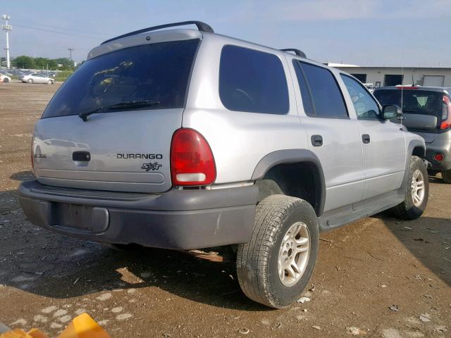 1D4HS38N63F596671 - 2003 DODGE DURANGO SP GRAY photo 4