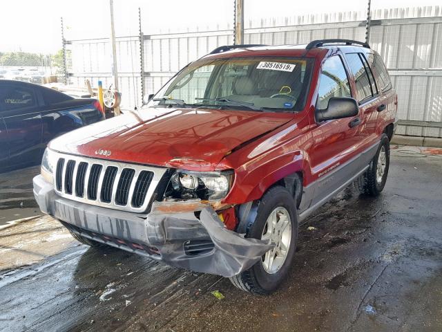 1J4GX48S92C127199 - 2002 JEEP GRAND CHER RED photo 2