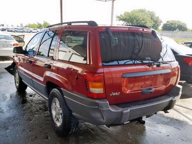 1J4GX48S92C127199 - 2002 JEEP GRAND CHER RED photo 3