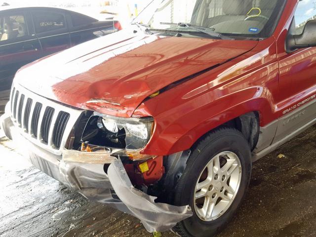 1J4GX48S92C127199 - 2002 JEEP GRAND CHER RED photo 9