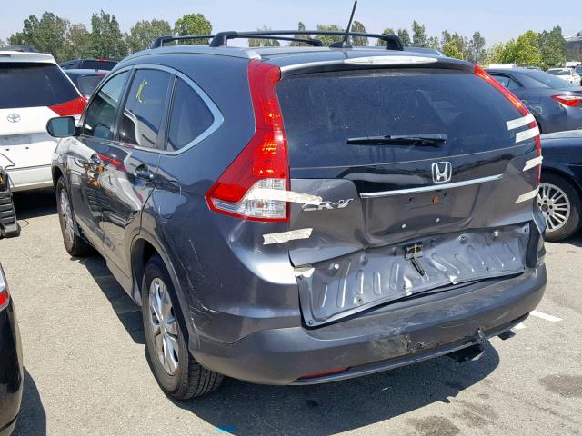 JHLRM3H72CC004510 - 2012 HONDA CR-V EXL GRAY photo 3