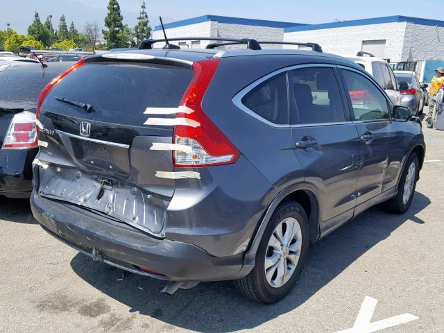 JHLRM3H72CC004510 - 2012 HONDA CR-V EXL GRAY photo 4