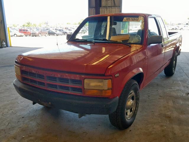 1B7GL23X2SW931786 - 1995 DODGE DAKOTA RED photo 2