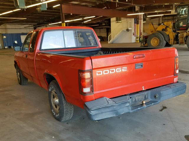 1B7GL23X2SW931786 - 1995 DODGE DAKOTA RED photo 3