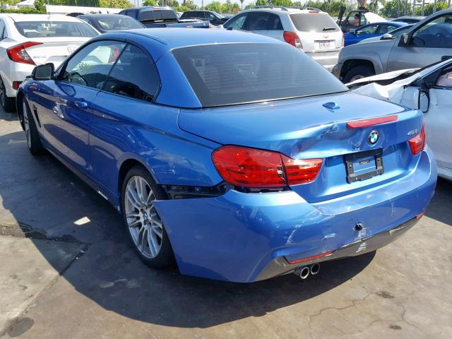 WBA3V7C53FP772150 - 2015 BMW 428 I BLUE photo 3