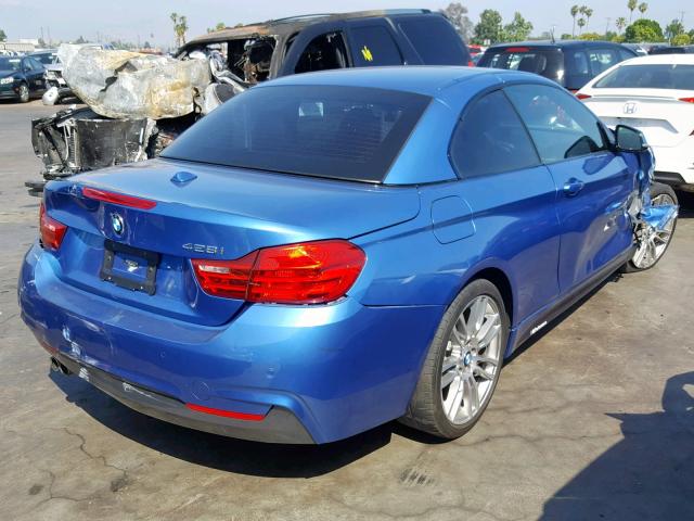 WBA3V7C53FP772150 - 2015 BMW 428 I BLUE photo 4