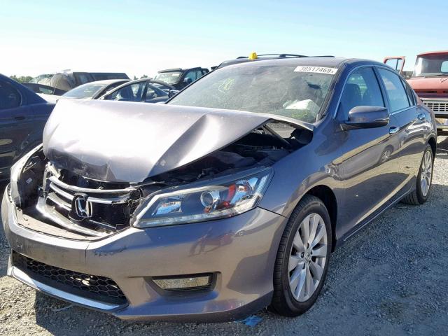 1HGCR3F82EA037250 - 2014 HONDA ACCORD EXL GRAY photo 2