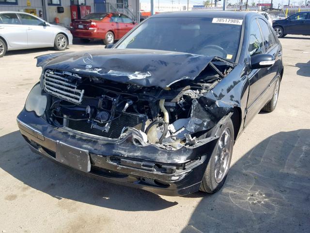 WDBRF61J14A565355 - 2004 MERCEDES-BENZ C 240 BLACK photo 2