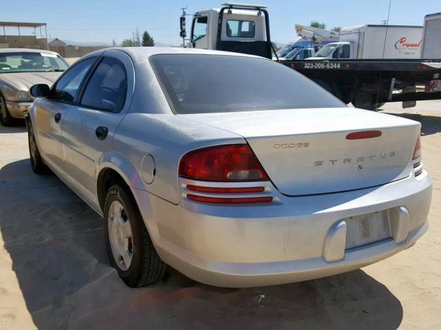 1B3EL36J04N395743 - 2004 DODGE STRATUS SE SILVER photo 3