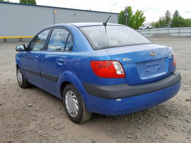 KNADE123766151808 - 2006 KIA RIO BLUE photo 3