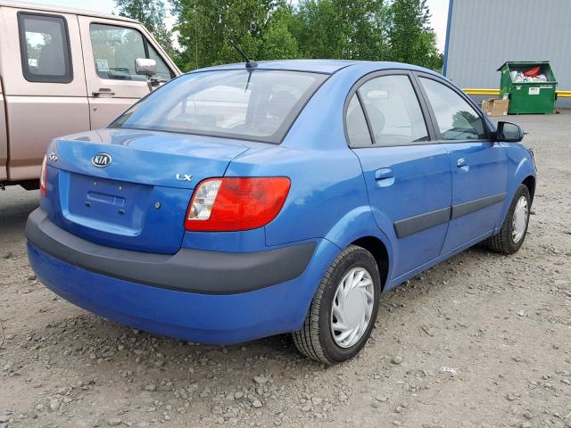 KNADE123766151808 - 2006 KIA RIO BLUE photo 4