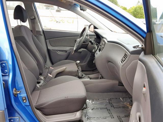 KNADE123766151808 - 2006 KIA RIO BLUE photo 5