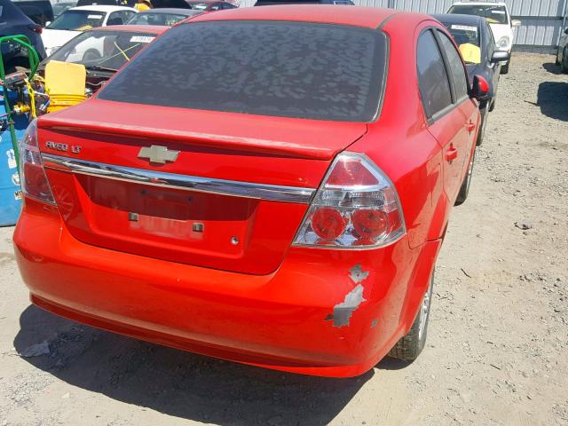 KL1TD5DE7BB139125 - 2011 CHEVROLET AVEO LS RED photo 4