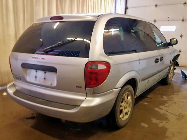 1D4GP25R43B297623 - 2003 DODGE CARAVAN SE SILVER photo 4