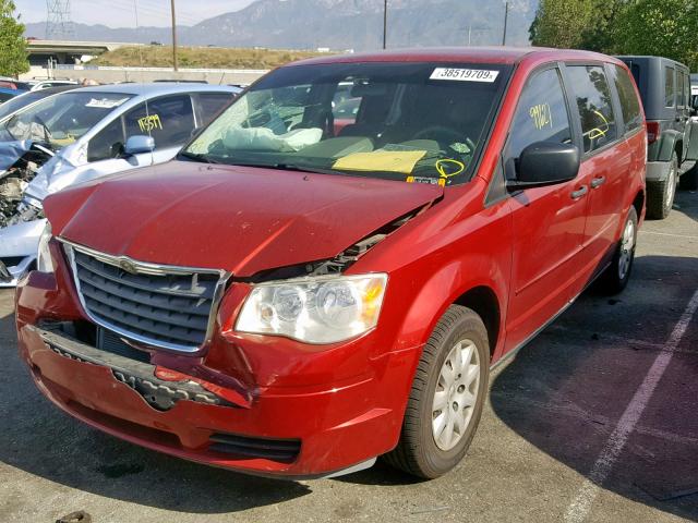 2A8HR44H88R722133 - 2008 CHRYSLER TOWN & COU RED photo 2