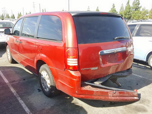 2A8HR44H88R722133 - 2008 CHRYSLER TOWN & COU RED photo 3