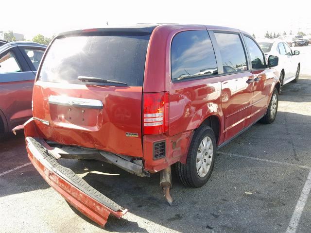 2A8HR44H88R722133 - 2008 CHRYSLER TOWN & COU RED photo 4