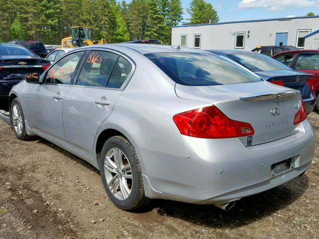 JN1CV6AR0DM354603 - 2013 INFINITI G37 SILVER photo 3