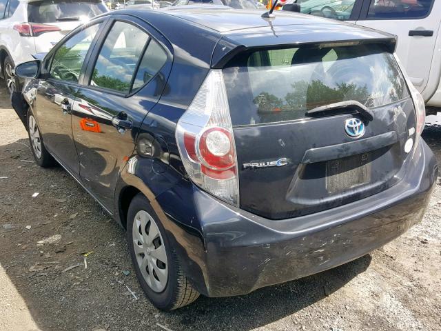 JTDKDTB34C1519962 - 2012 TOYOTA PRIUS C BLACK photo 3