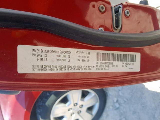 1B3HB48B87D598269 - 2007 DODGE CALIBER SX RED photo 10