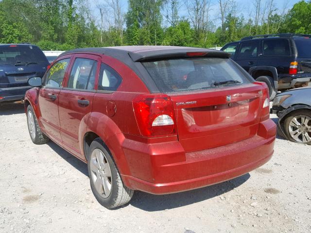 1B3HB48B87D598269 - 2007 DODGE CALIBER SX RED photo 3