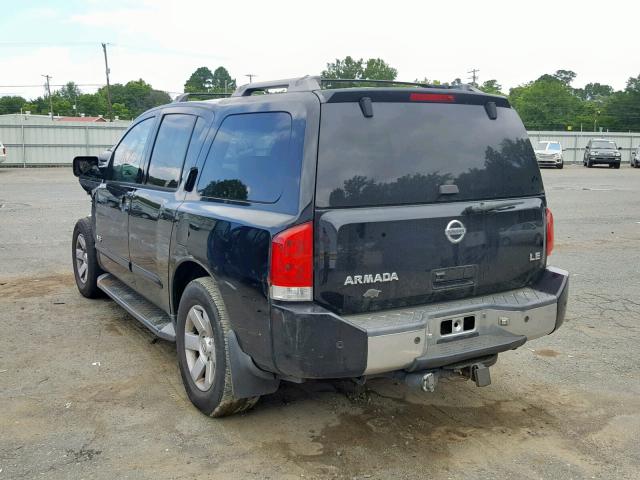 5N1AA08B75N731179 - 2005 NISSAN ARMADA SE BLACK photo 3