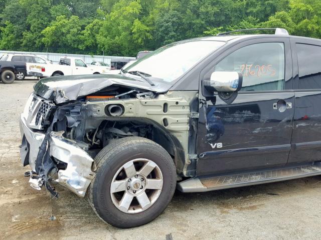 5N1AA08B75N731179 - 2005 NISSAN ARMADA SE BLACK photo 9