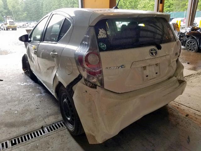 JTDKDTB31E1568832 - 2014 TOYOTA PRIUS C WHITE photo 3