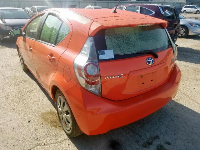 JTDKDTB33C1025043 - 2012 TOYOTA PRIUS C ORANGE photo 3