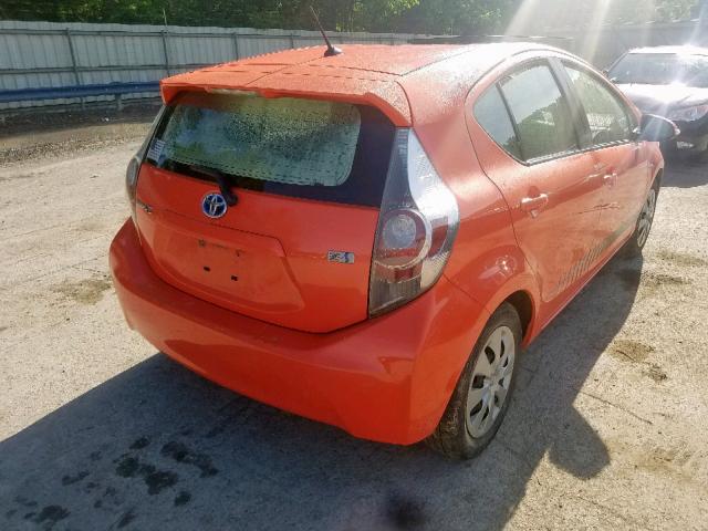 JTDKDTB33C1025043 - 2012 TOYOTA PRIUS C ORANGE photo 4