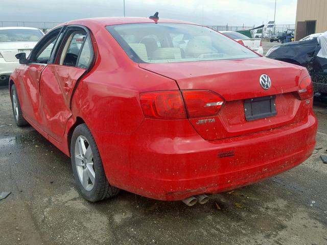 3VWLL7AJ4DM244660 - 2013 VOLKSWAGEN JETTA TDI RED photo 3