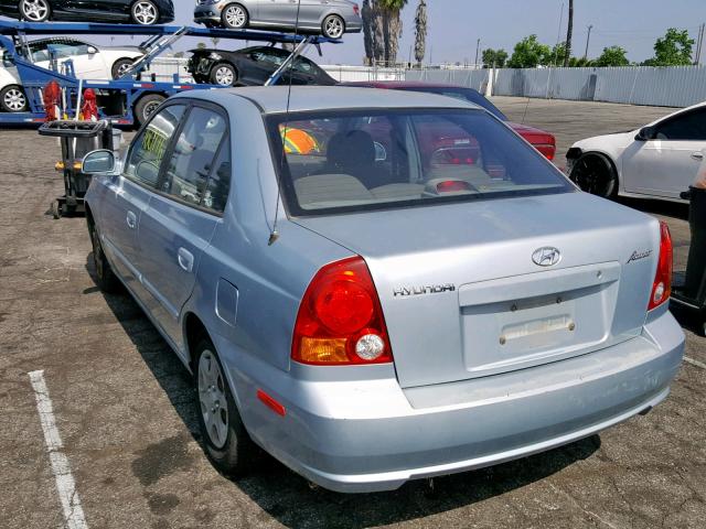 KMHCG45C23U491067 - 2003 HYUNDAI ACCENT GL BLUE photo 3