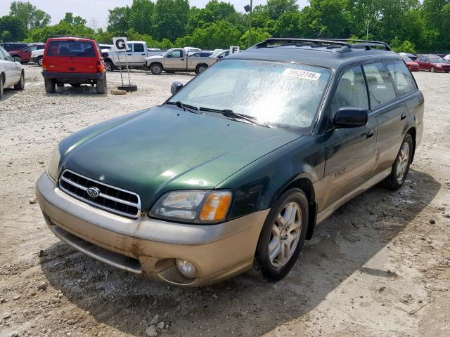 4S3BH665227648988 - 2002 SUBARU LEGACY OUT GREEN photo 2