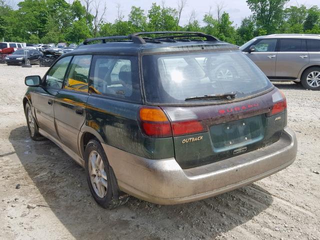 4S3BH665227648988 - 2002 SUBARU LEGACY OUT GREEN photo 3