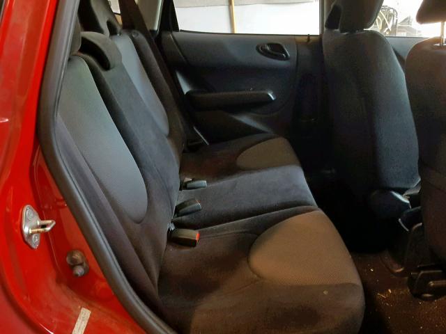 JHMGD38478S018652 - 2008 HONDA FIT RED photo 6