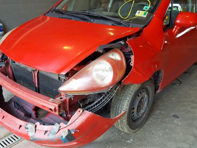 JHMGD38478S018652 - 2008 HONDA FIT RED photo 9