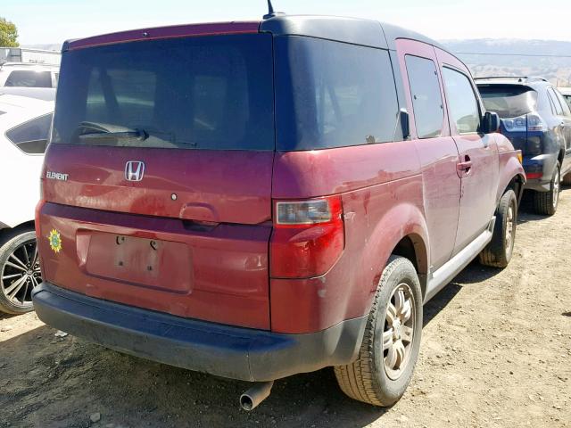 5J6YH18798L001087 - 2008 HONDA ELEMENT EX RED photo 4