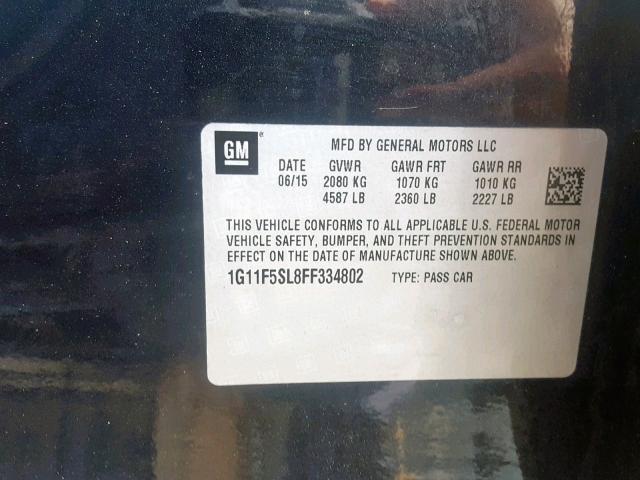 1G11F5SL8FF334802 - 2015 CHEVROLET MALIBU LTZ 黑色 照片 10