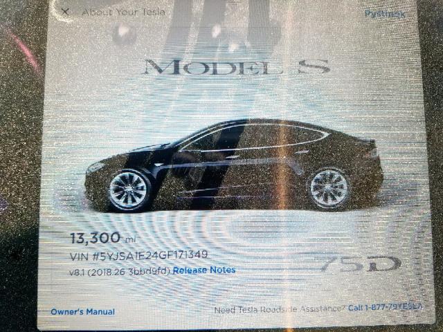 5YJSA1E24GF171349 - 2016 TESLA MODEL S BLACK photo 8