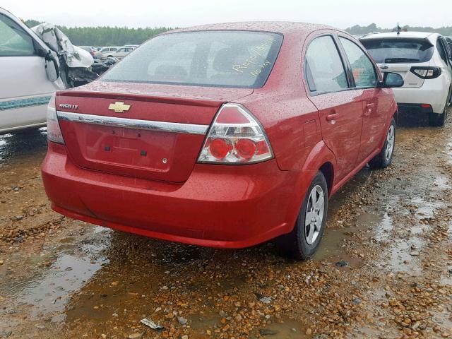 KL1TD5DE9BB198290 - 2011 CHEVROLET AVEO LS RED photo 4