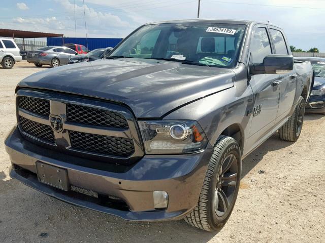 1C6RR7MT8JS243725 - 2018 RAM 1500 SPORT CHARCOAL photo 2