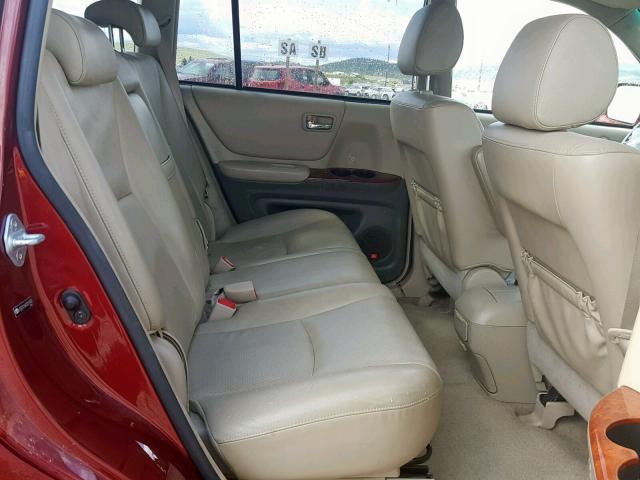 JTEEP21A970210932 - 2007 TOYOTA HIGHLANDER RED photo 6