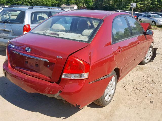 KNAFE121785532557 - 2008 KIA SPECTRA EX RED photo 4